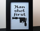 Han Shot First - Framed Cross Stitch
