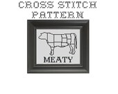 DIY Butcher Chart Cow - .pdf Original Cross Stitch Pattern - Instant Download