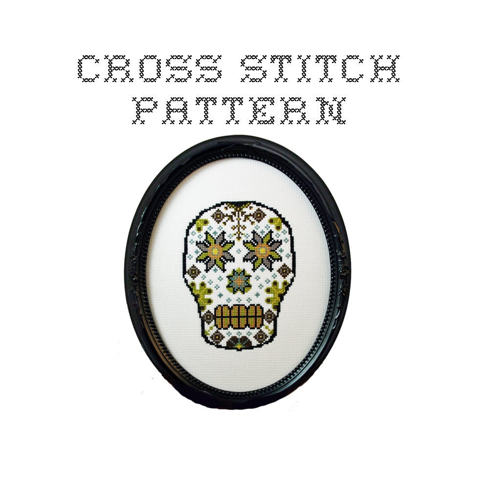 DIY Sugar Skull (version 5)  - .pdf Original Cross Stitch Pattern - Instant Download