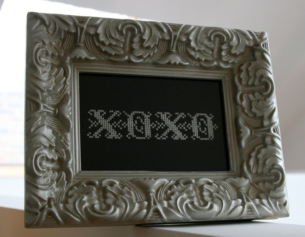 XOXO - Framed Cross Stitch