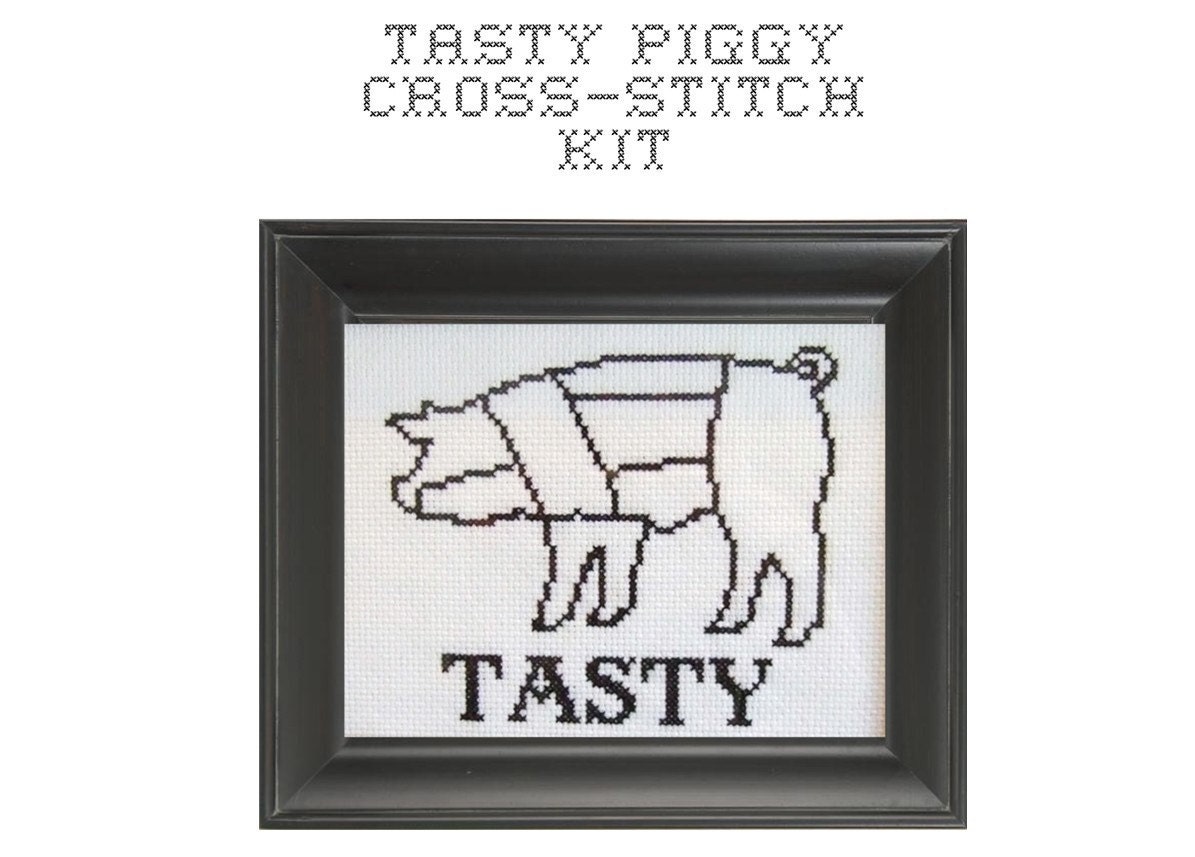 DIY Tasty Pig cross stitch KIT