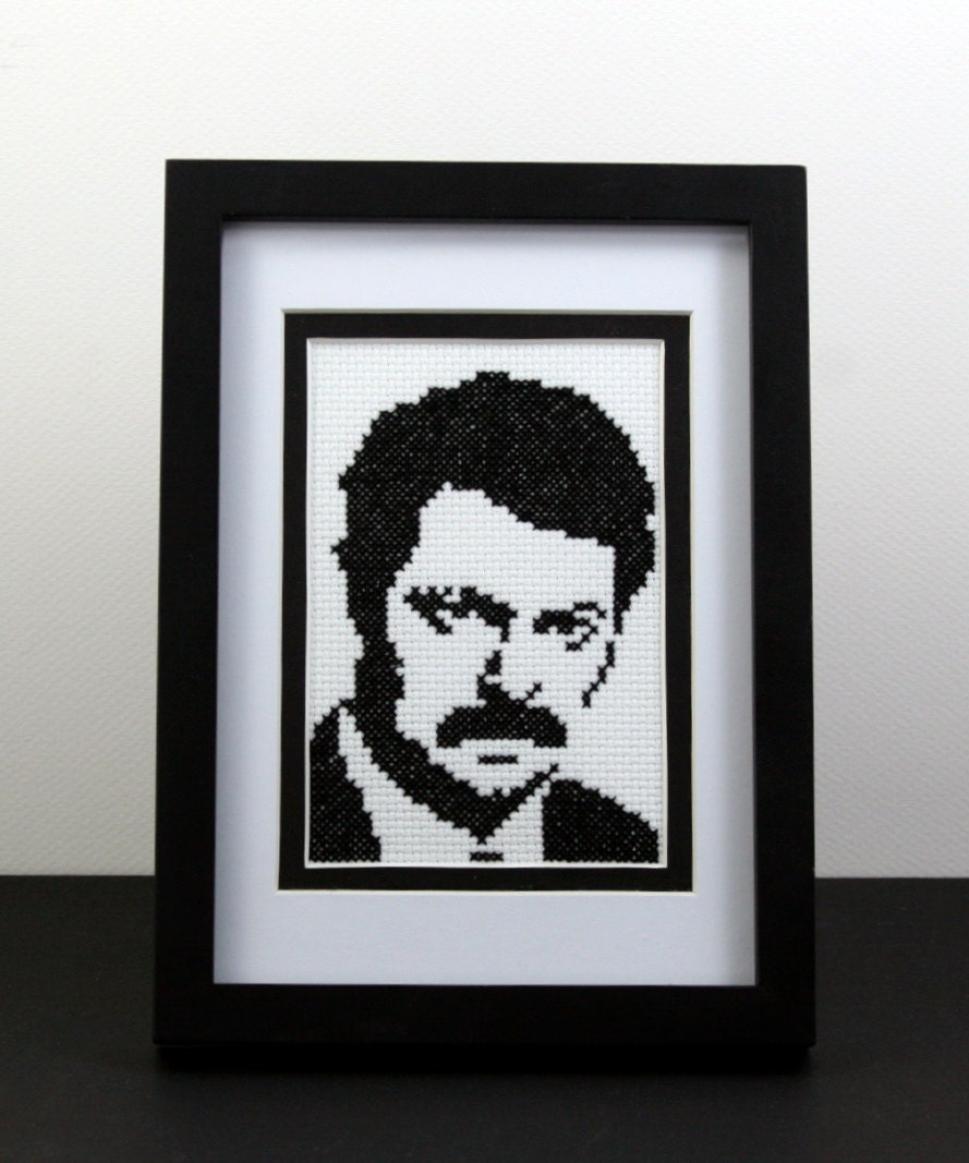 DIY Ron Swanson - .pdf Original Cross Stitch Pattern - Instant Download
