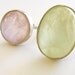 Phrenite and Pink quartz sterling silver ring