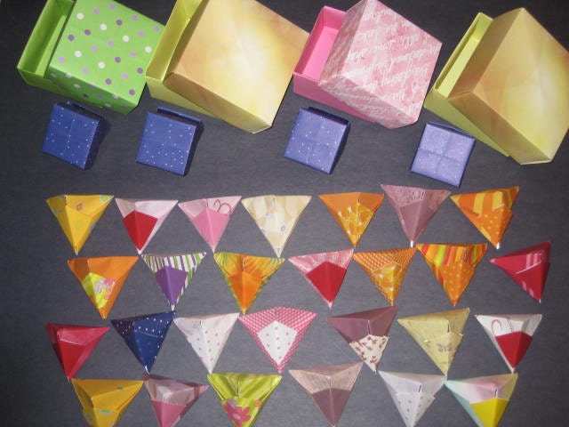 Origami Gift boxes - square boxes and pyramid boxes