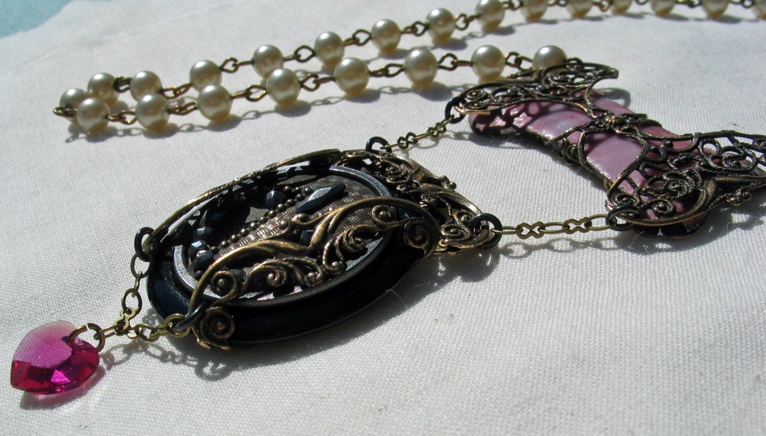 Victorian inspired Mourning Dog Necklace - For the Love of a Dog
