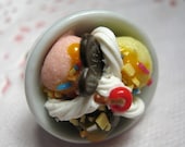 SUMMER SALE Neapolitan Ice Cream Sundae Ring