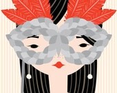 masquerade print 5x7