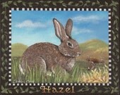 Hazel - 8 x 10 Print of Original Acrylic Rabbit Painting by Carolee Clark
