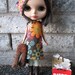 dolly molly brown floral jumper dress BLYTHE doll retro