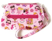 Wristlet Clutch Mini Purse - Convertible Strap Pink Lil Princess