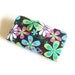 Fabric Wallet - Womens Wallet - Checkbook Cover - ID Window and Zippered Pocket - Far Out Floral Aqua Lime Purple