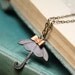 Umbrella necklace spring brass copper bow vintage style