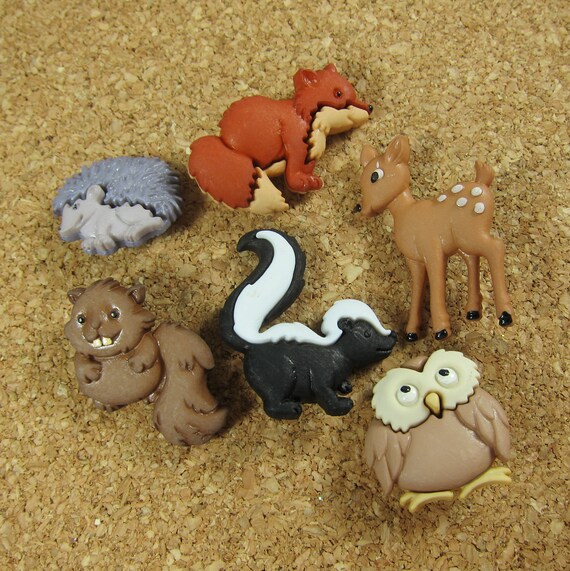Forest Animals Novelty Buttons by forbeadintreasures on Etsy