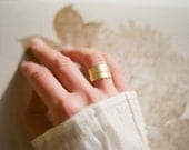 Golden brass adjustable feather ring. Woodland wedding, bridesmaid gifts