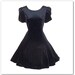 Vintage 80s Black Flirty Party Dress with Roses S M