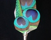 Peacock Feather  Boutonniere- Feather Pin