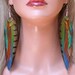 Beautiful Long Feather Earrings with Natural Colors