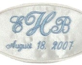 Satin Wedding Dress Name Label Custom Embroidered