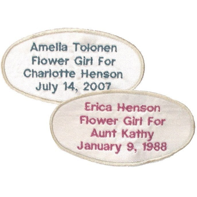 Custom Embroidered Label for Flower Girl Dress