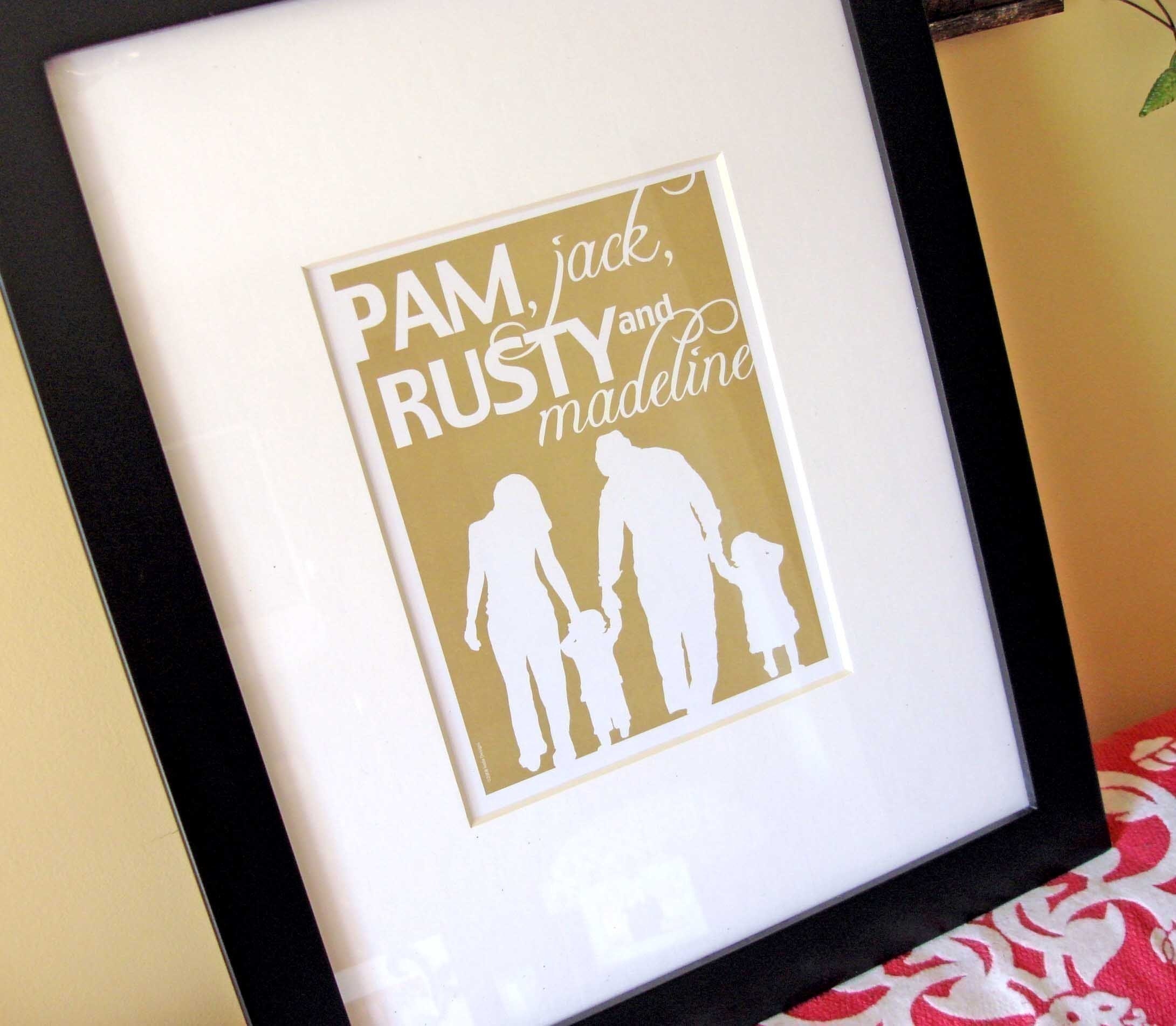 Custom Personalized Family Silhouette Print