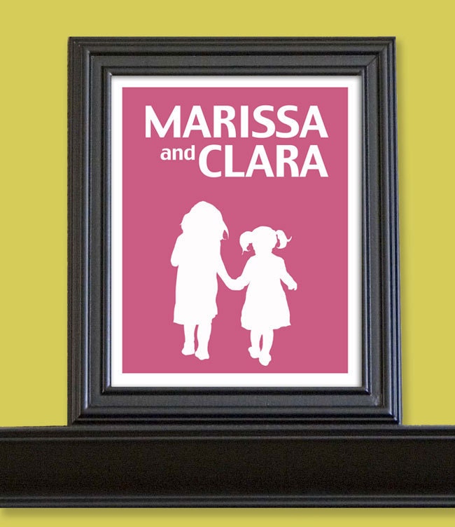 Children's Name Art Personalized Silhouette Prints