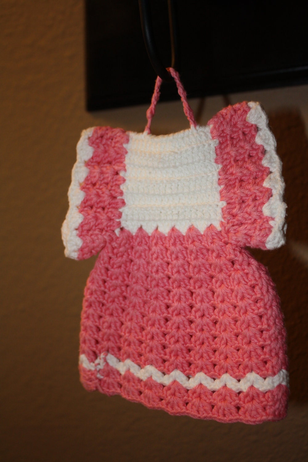 Vintage Crocheted Doll Dress Pot Holder