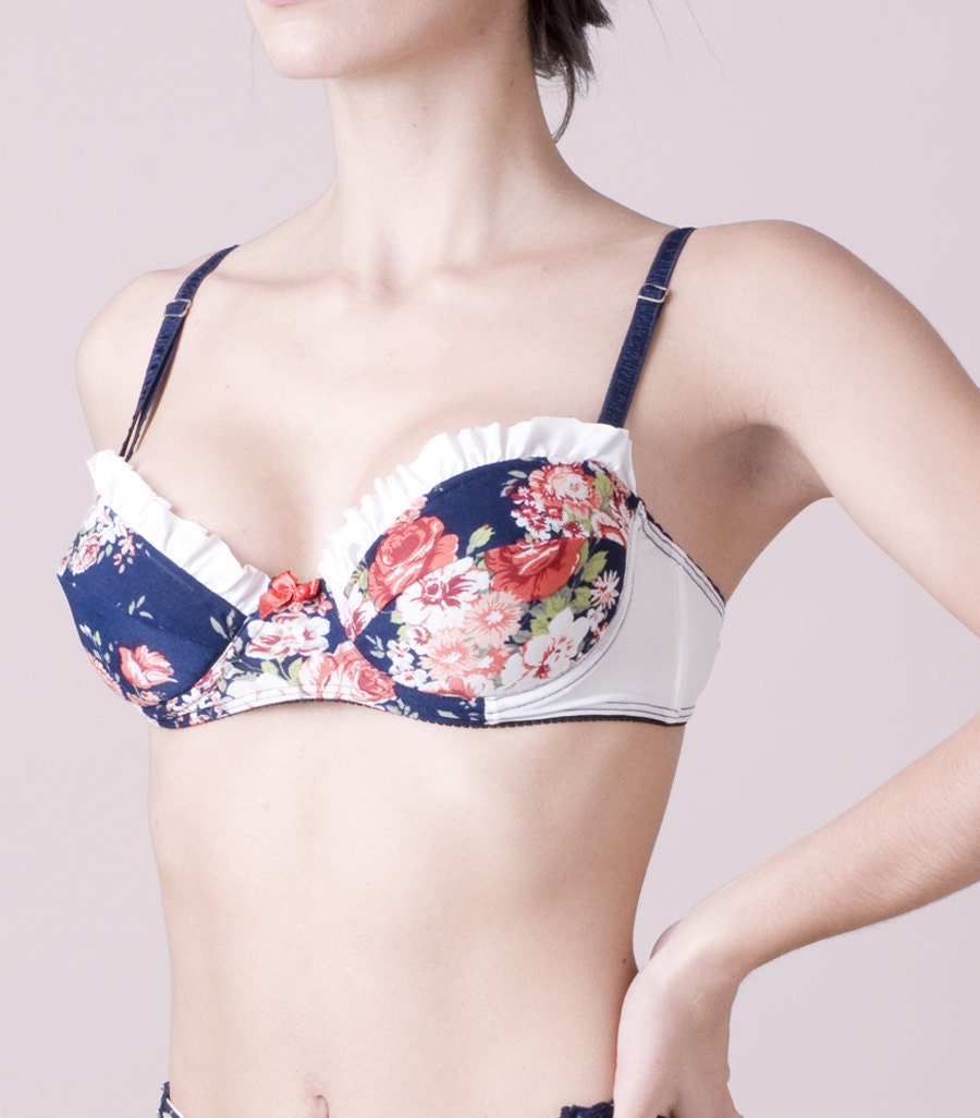 Soft padding bra stamped with flowers - Lores