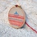 Sailboat 2 - mixed media embroidery art - hanging wall (4'' diameter)
