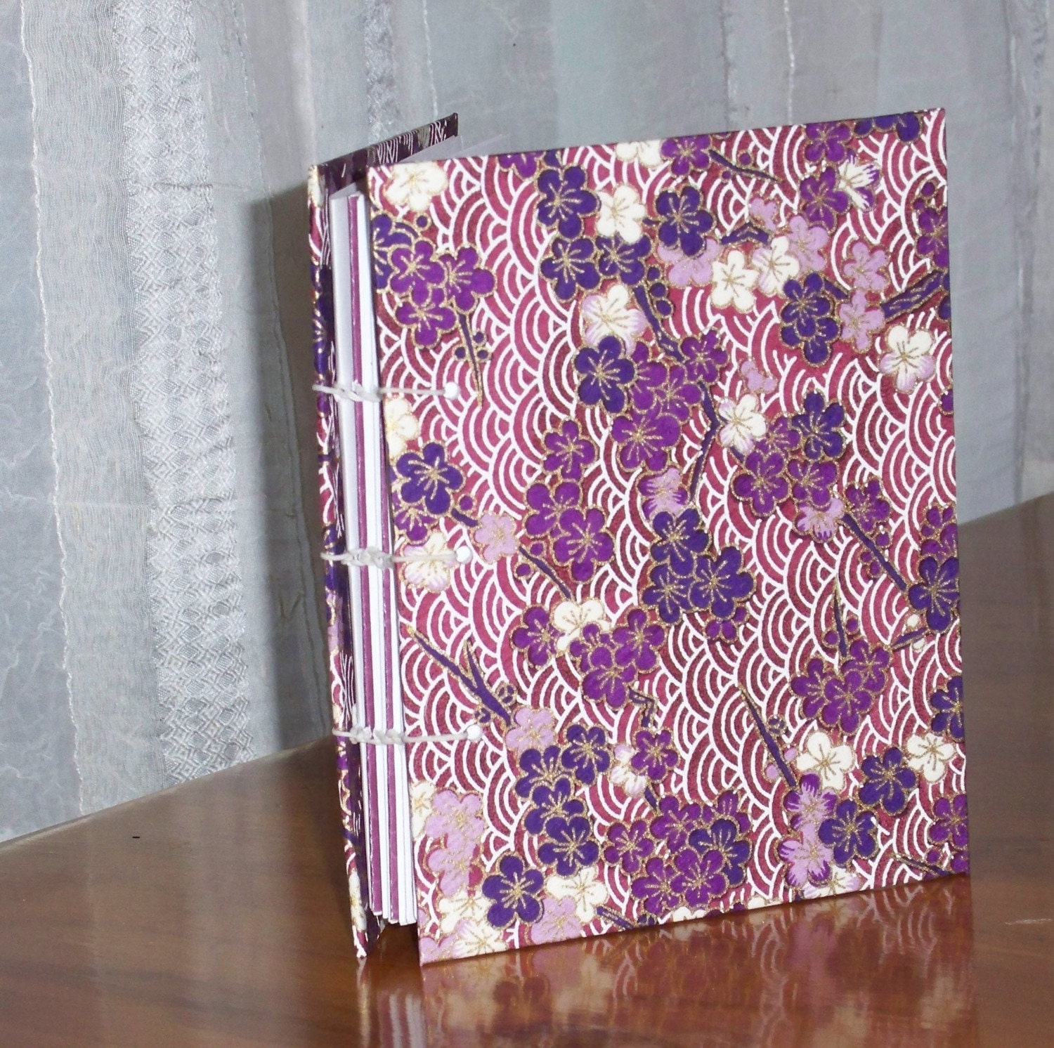 Handmade Blank Journal - Purple Petals - storybeader