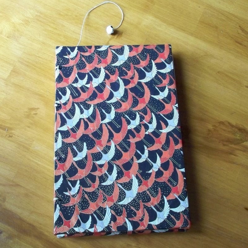 Handmade Artist Notebook - Dancing Cranes