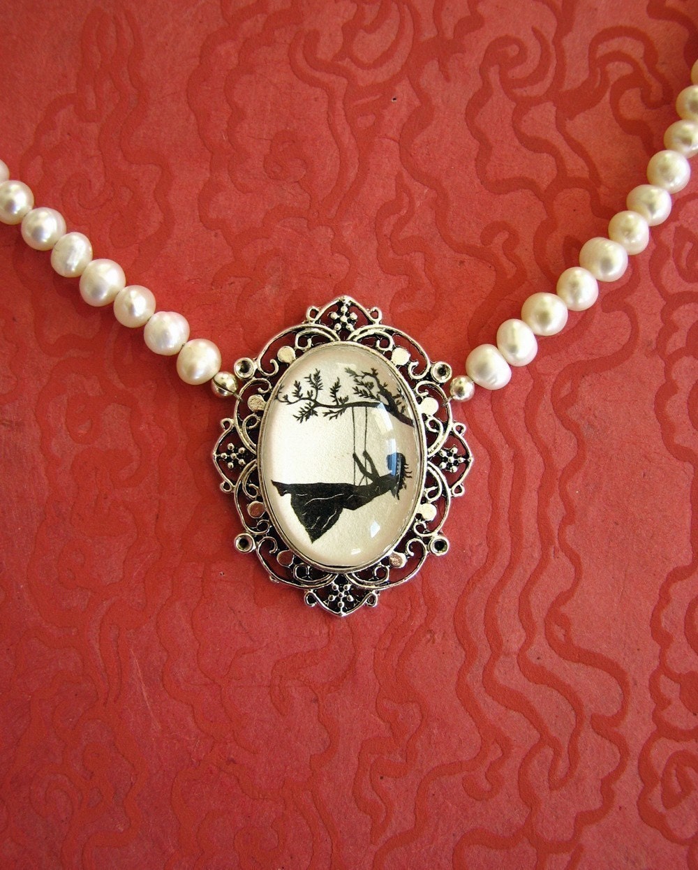 Girl on a Swing Choker Necklace