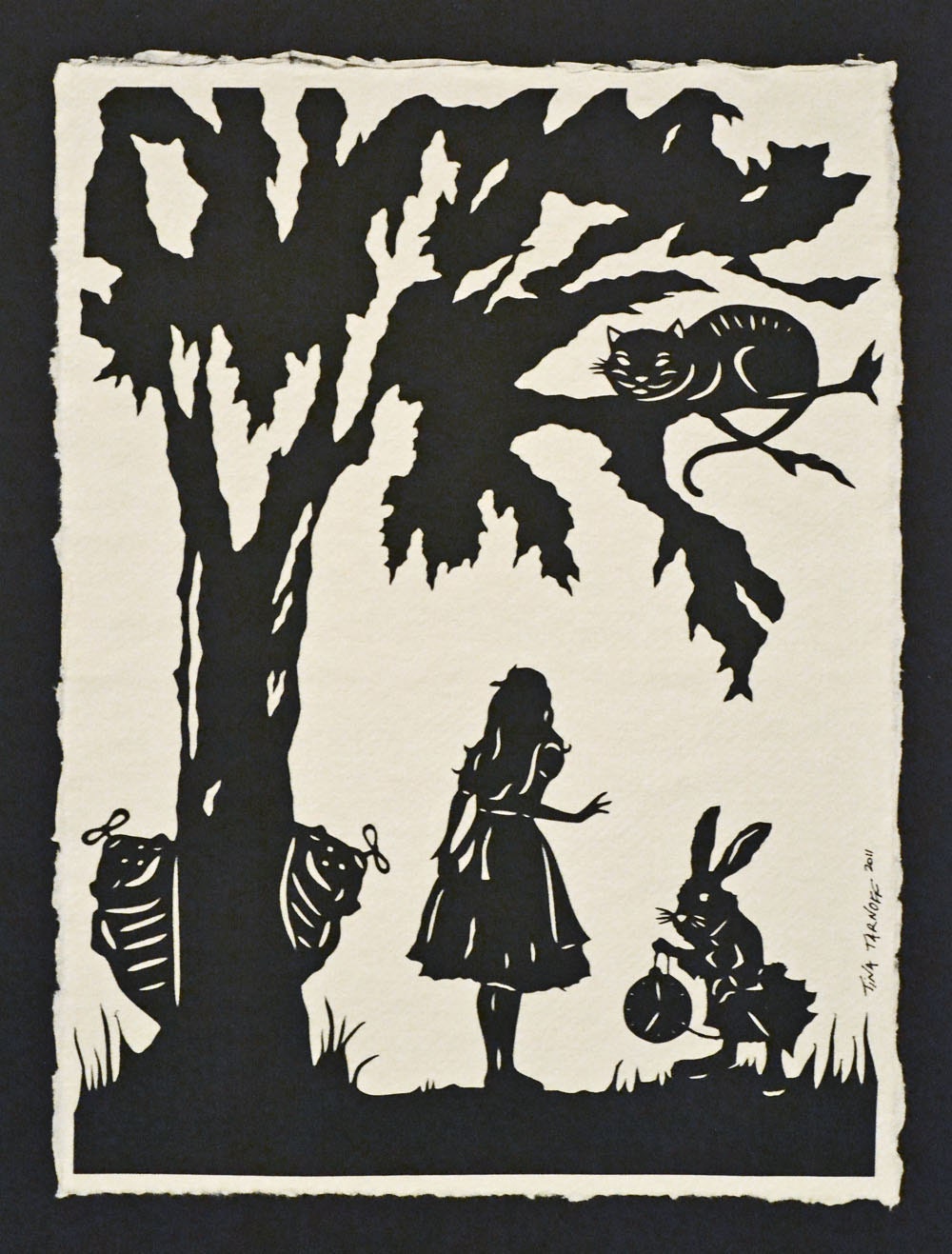 Alice in Wonderland - Hand-Cut Silhouette Papercut