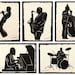 SALE 20% OFF // Coupon code: MEMORIALDAYSALE - Jazz Giants Series - No. 1 - 5, Hand-Cut Silhouette Papercut