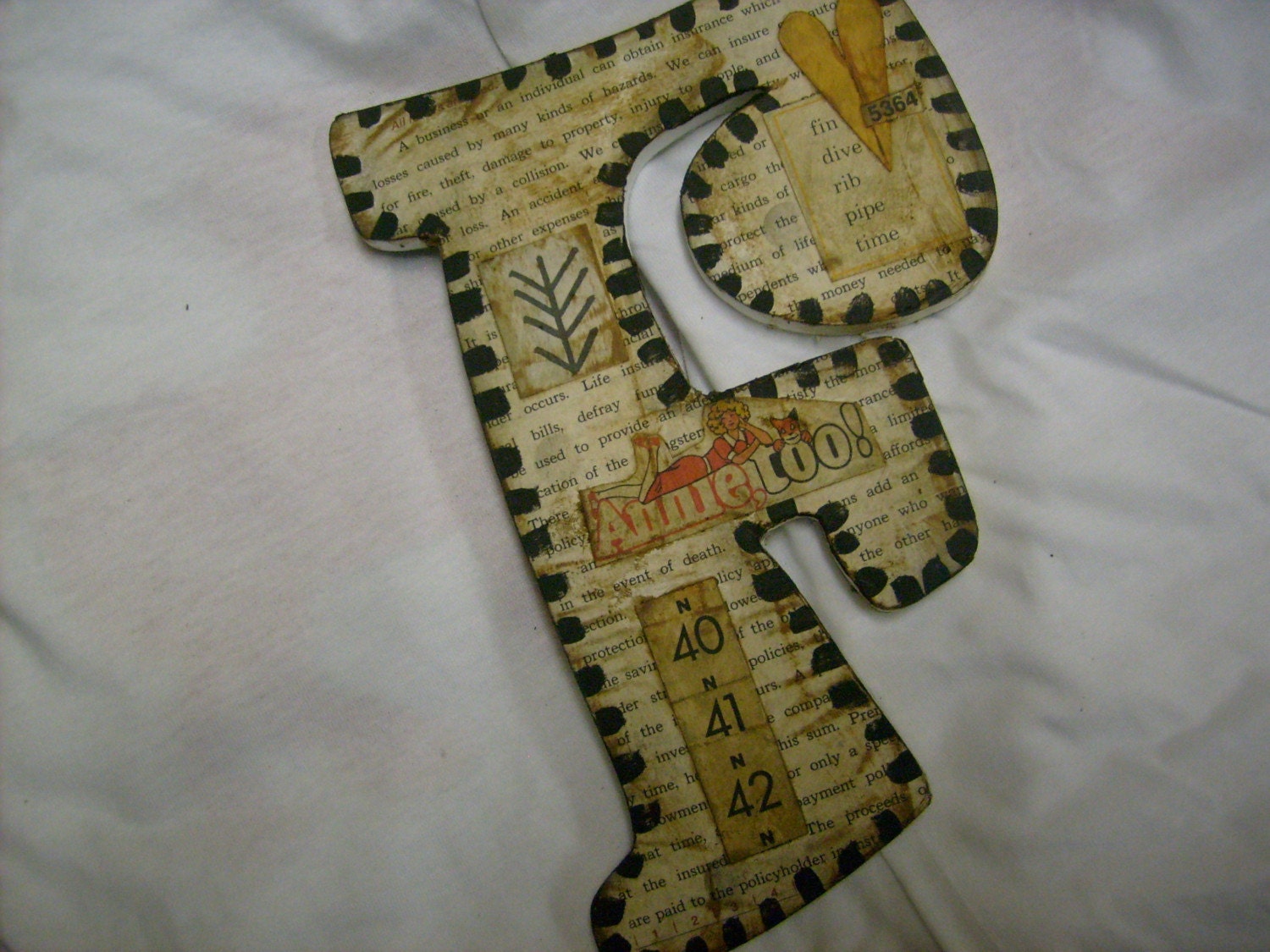 The Letter F -  - FoLk aRT- MIXED MEDIA