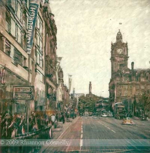 Princes Street Edinburgh Signed Fine Art by starrybluesky