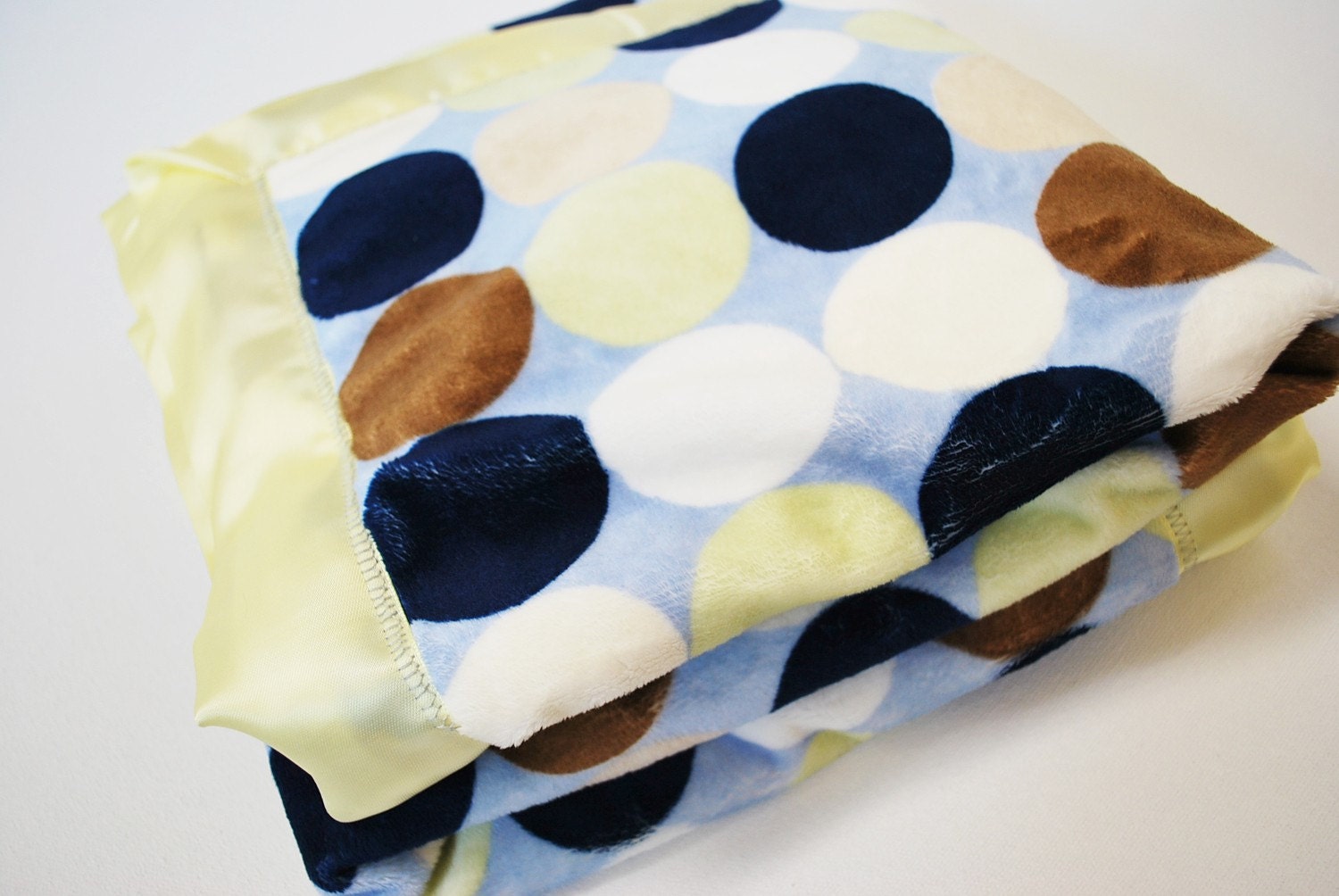 Minky Baby Blanket.  Lime Dot Minky Blanket - Made to Order - claireandjanae