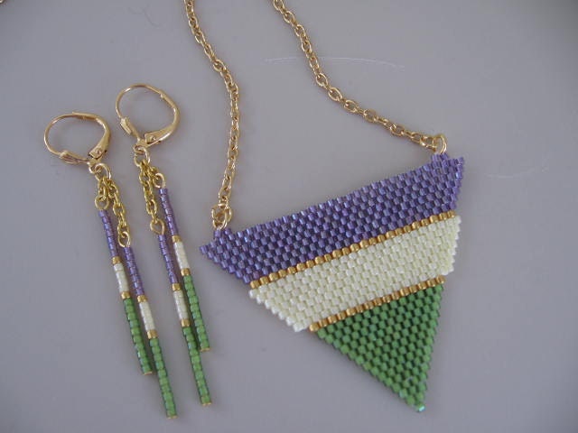 Seed Bead Beadwoven Necklace FREE Shipping