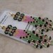 Beadwork - Seed Bead Beadwoven Earrings - Pink/Green - Free Shipping
