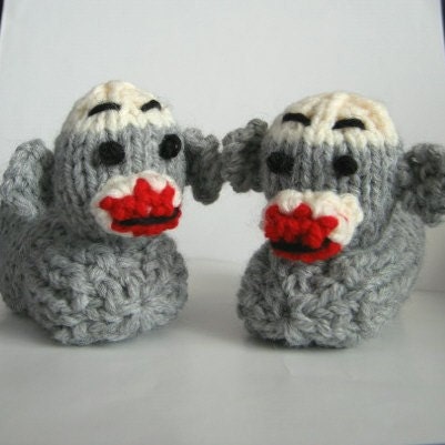 Sock Monkey Slippers - Children's slippers  made to order
