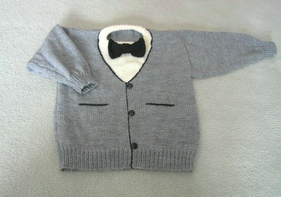 Ring Bearer TUXEDO Sweater - Size 4-5