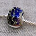 Lampwork European Charm Style Big Hole Webbed Encased Bead,, SRA