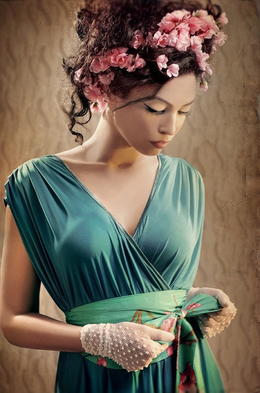 New Year Special  evening dress in violet blue inspired by ancient Rome