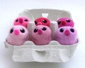 Sale Needle Felted Chick Pale Pink Bird with Bright pink Beak 1 supplied