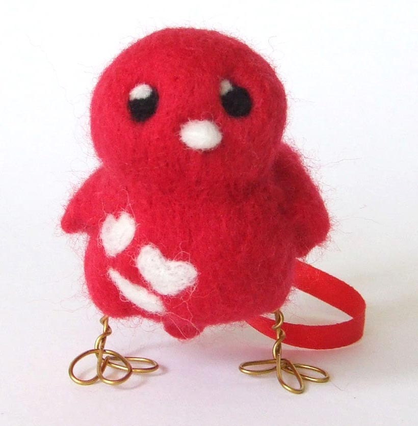 Festive Scarlet and White Tweet Christmas Decoration