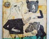 No Parking on the Dance Floor-mixed media print on wood