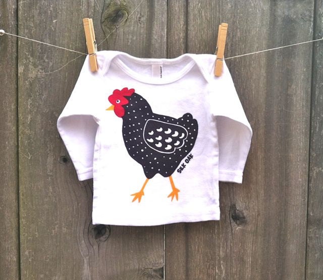 Dotty Chicken Long Sleeve Baby Tee