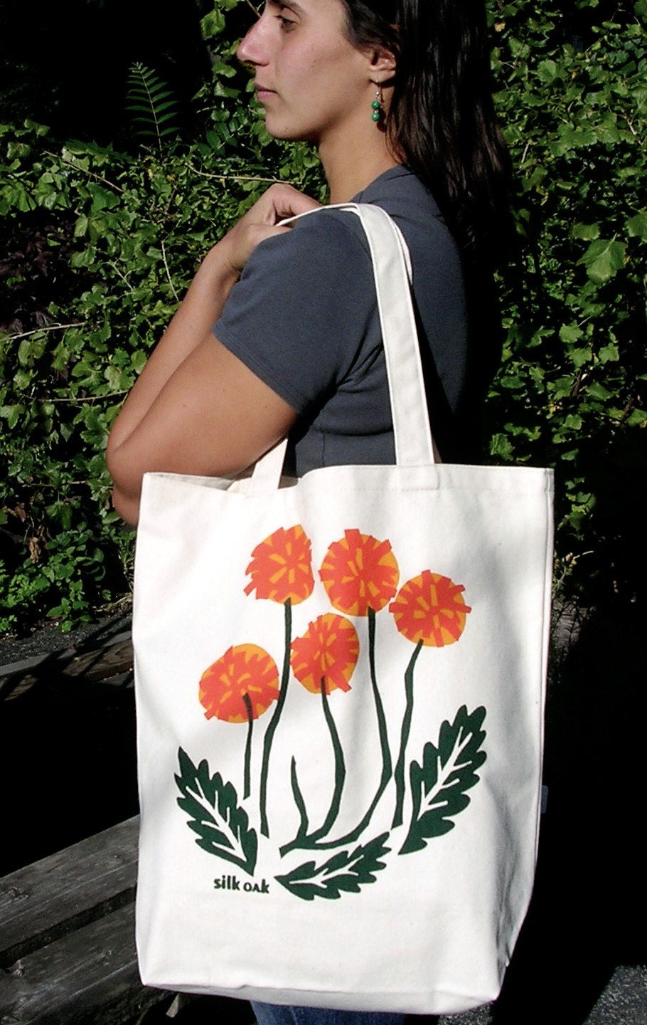 Dreaming of Spring Organic Cotton Dandelion Tote Bag