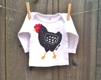 Dotty Chicken Long Sleeve Baby Tee