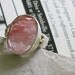 Silver  Cherry Quartz Ring - Sterling and Gold Ring - Silver Gold and Stone Ring