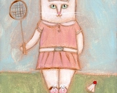 Alma and Theo Badminton Cats 2 Paintings
